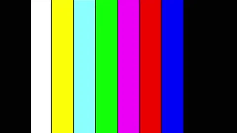 Test pattern from a tv transmission with colorful bars. SMPTE color stripe Stock Footage 167603127