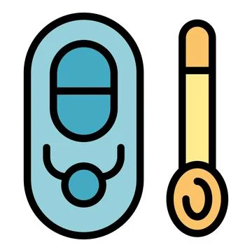 Test pcr swab icon vector flat Ilustração Stock