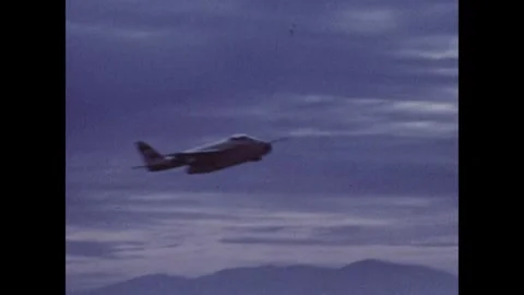 Test pilot and Astronaut Neil Armstrong flying U.S. Navy Bell X-5  Stock Footage 269506517