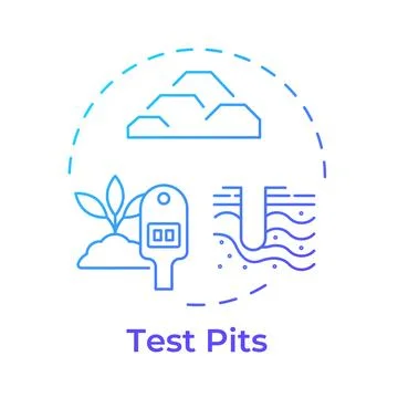 Test pits blue gradient concept icon Stock Illustration