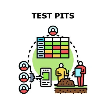 Test pits for project development and data analysis イラスト素材