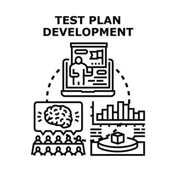 Test plan development and software quality assurance process Stock Illustration