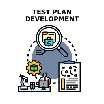 Test plan development process creating quality software solution 库存插图