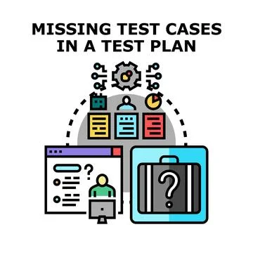 Test plan missing cases problem solution concept Illustrazione stock