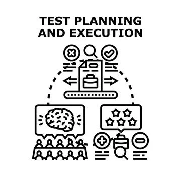 Test planning and execution process team thinking 库存插图