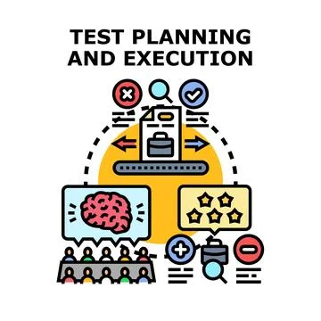 Test planning and execution process team thinking 库存插图