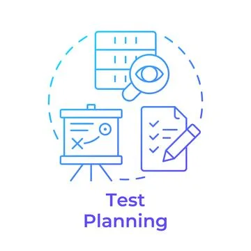 Test planning blue gradient concept icon Stockillustratie