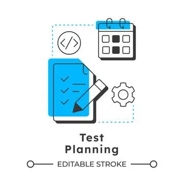 Test planning modern linear concept icon Stockillustratie