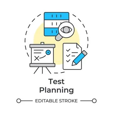 Test planning multi color concept icon Stockillustratie
