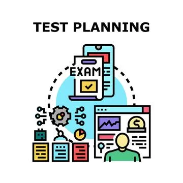 Test planning process for software development Stock Illustration
