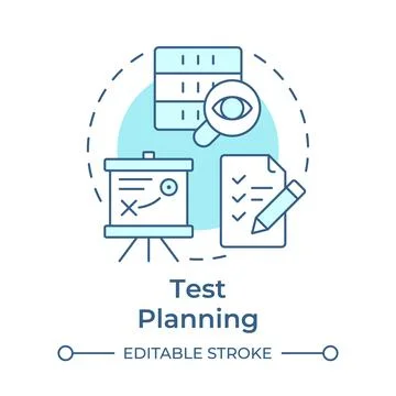 Test planning soft blue concept icon Stockillustratie