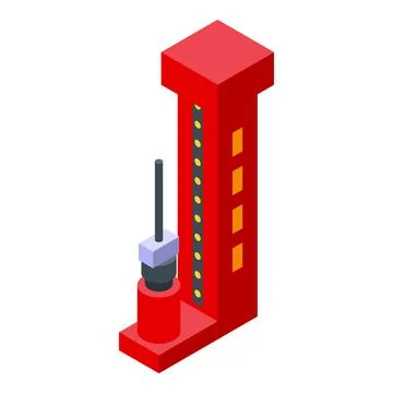 Test power icon isometric vector. Hammer game Illustrazione stock