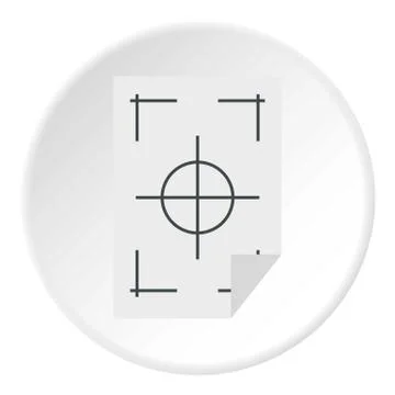 Test printed sheet icon, flat style Stock Illustration