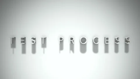 Test process 3D title animation white text on a white background Stock Footage 299380324