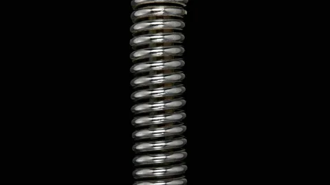 Test of reliability of a spring, compression and decompression by a hydraulic Stock Footage 95212551