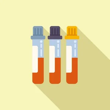 Test result blood icon flat vector. Medical lab Stock Illustration