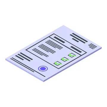 Test result document icon isometric vector. Corona report Stock Illustration