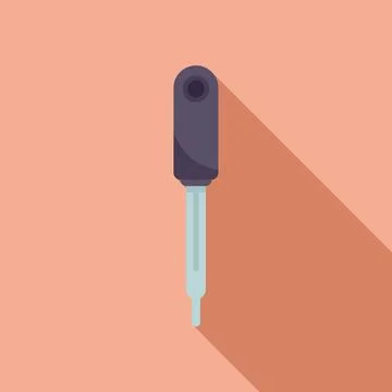 Test result dropper icon flat vector. Clinic sample Illustrazione stock