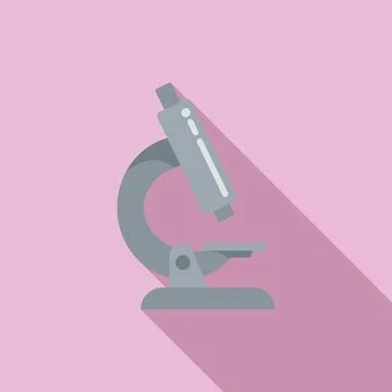 Test result microscope icon flat vector. Medical lab Stock Illustration