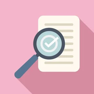 Test result search icon flat vector. Sample virus Stock Illustration