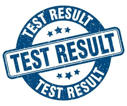 Test result stamp. test result label. round grunge sign Stock Illustration
