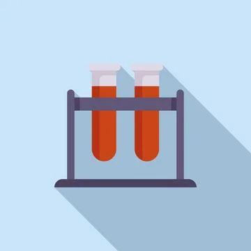 Test result stand icon flat vector. Lab blood イラスト素材