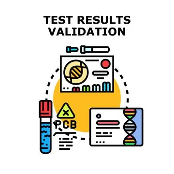 Test results validation for scientific analysis process Stock Illustration