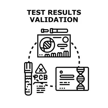 Test results validation for scientific analysis process Illustrazione stock