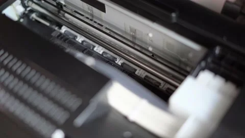 Test run of the print head of the printer Stock Footage 157096022