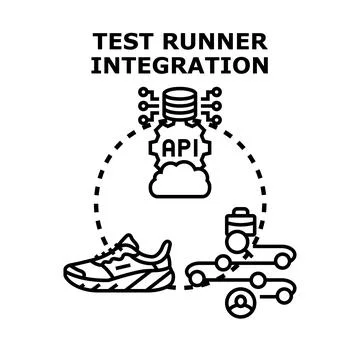 Test runner integration automating software testing process 库存插图