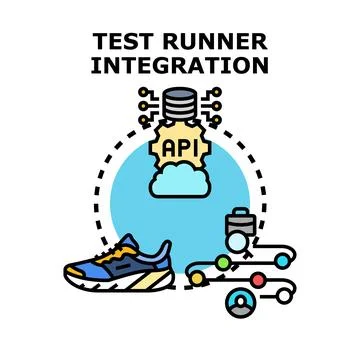 Test runner integration automating software testing process 库存插图
