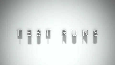 Test runs 3D title animation with shadows on a white background Stock Footage 296862699