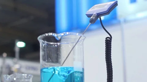 Test sample in a flask Stock Footage 73386402