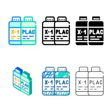 Test samples range of vaccine and placebo color icon vector 스톡 일러스트