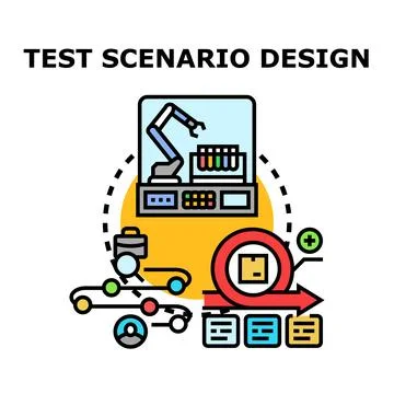 Test scenario design process development illustration Stock Illustration