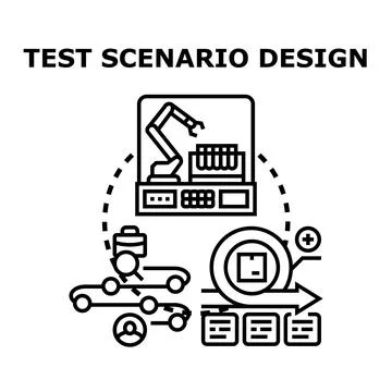 Test scenario design process development illustration Stock Illustration