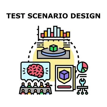 Test scenario design process planning concept Stock Illustration