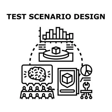 Test scenario design process planning concept Illustrazione stock