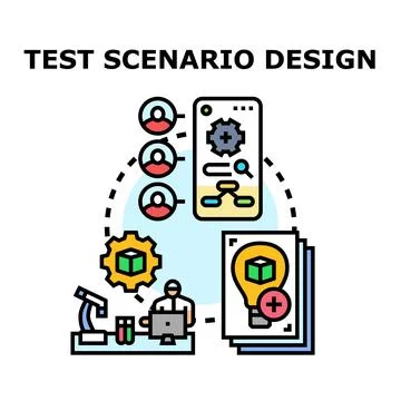 Test scenario design process for software application developing Stock Illustration