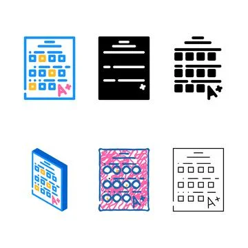 Test school color icon vector variants 스톡 일러스트