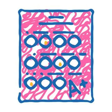 Test school icon doodle illustration Illustrazione stock
