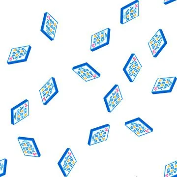 Test school isometric icon seamless pattern Stock Illustration