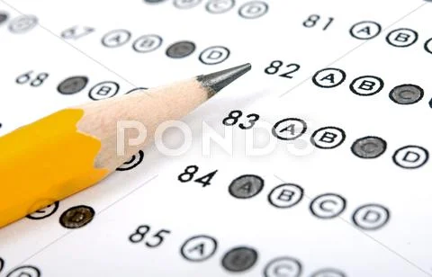 Test score sheet with answers Stock Photos
