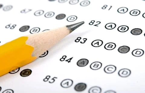 Test score sheet with answers Stock Photos