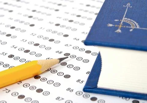 Test score sheet with answers Stock-Fotos