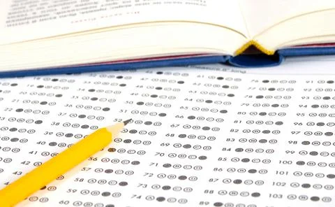 Test score sheet with answers Stock Photos