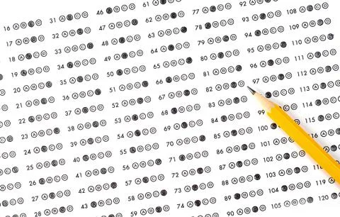 Test score sheet with answers Stock Photos