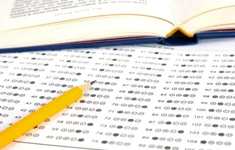 Test score sheet with answers Stock-Fotos