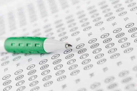 Test score sheet with answers Stock Photos