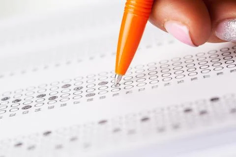 Test score sheet with answers Stock Photos
